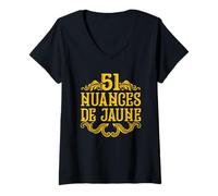 Mujer 51 Tonos de amarillo - Apéro Pastis - 51 Tonos de amarillo Camiseta Cuello V