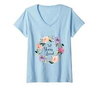 Mujer 52 Years Loved 52th Birthday Floral 52 Years Loved Women Camiseta Cuello V