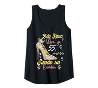 Mujer 55 Años Siendo un Bombón Cumpleaños 55 Años Camiseta sin Mangas