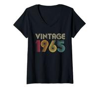 Mujer 57th Birthday Gift Classic 1965 Vintage Men Women 57 Years Camiseta Cuello V