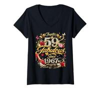 Mujer 59th Birthday Queen Chapter 59 Fabulous Since 1967 Women Camiseta Cuello V
