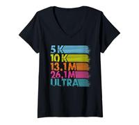Mujer 5K 10K 13.1M 26.1M Ultra Running Runner - Corredor de Larga Distancia Camiseta Cuello V