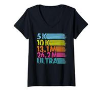 Mujer 5K 10K 13.1M 26.2M Ultra Running Runner - Corredor de Larga Distancia Camiseta Cuello V