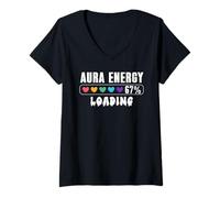 Mujer 6 7 Aura Energy at 67 Aura Loading Aura Level 67% Six Seven Camiseta Cuello V