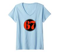 Mujer 6 7 Six Seven geste Big Numbers círculo Superior Baloncesto Camiseta Cuello V