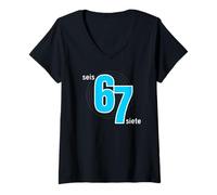 Mujer 6 7 Six Seven geste Big Spain Numbers Baloncesto Camiseta Cuello V