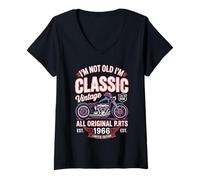 Mujer 60. Geburtstag Mann Geschenk Motorrad Motorradfahrer 1966 Camiseta Cuello V