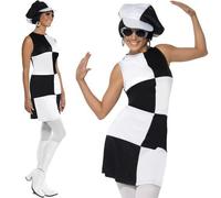 Mujer 60s 1960s Fiesta Disfraz para Niña Mujer 60's Conjunto Por Smiffys