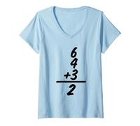 Mujer 6432 Béisbol Doble Juego Matemáticas Amante Deportes Ecuación Camiseta Cuello V