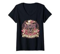 Mujer 65th Birthday Cowgirl 65 Year Old Country Western Girl Women Camiseta Cuello V