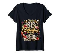 Mujer 66th Birthday Queen Chapter 66 Fabulous Since 1960 Women Camiseta Cuello V