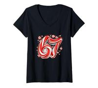 Mujer 67 Candy Colors Six Seven | Gen Alpha Slang | Meme Camiseta Cuello V