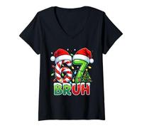 Mujer 67 Christmas Meme Pajamas - Funny Holiday Gen Alpha Slang Camiseta Cuello V