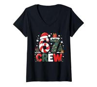 Mujer 67 Crew Christmas Holiday Fun Family Meme 6 7 Hombres Mujeres Niños Camiseta Cuello V