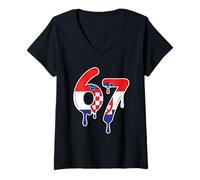 Mujer 67 Croacia Six Seven Croat Flag Camiseta Cuello V