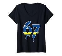 Mujer 67 Curazao Six Seven Curazaoan Flag Camiseta Cuello V