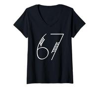 Mujer 67 Eclipse Solar Sketch Style Minimal Space Diseño Gráfico Camiseta Cuello V