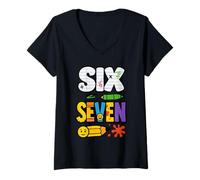 Mujer 67 Maestros 6 7 Meme Hombres Mujeres Seis Siete Estudiantes Niños Niñas Camiseta Cuello V