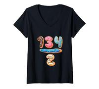 Mujer 67 Meme Six Seven Slang 134/2 Divertido Donut Maestro de Matemáticas Gen Z Camiseta Cuello V