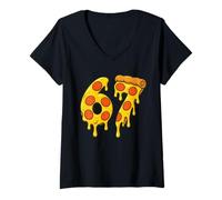 Mujer 67 Pizza Meme Funny Six Seven Gen Alpha Slang Men Women Kids Camiseta Cuello V