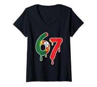 Mujer 67 Portugal Six Seven Bandera Portuguesa Camiseta Cuello V