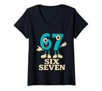 Mujer 67 Six Seven 6-7 - Meme Divertido Italiano Brainrot Kids Gaming Camiseta Cuello V