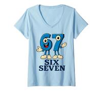 Mujer 67 Six Seven 6-7 - Meme Italiano de Brainrot Gen Alpha para Videojuegos Camiseta Cuello V