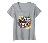 Mujer 67 Six Seven Christmas 2025 Divertido Meme de la Generación Alpha Camiseta Cuello V