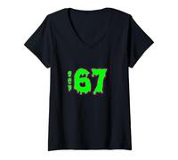 Mujer 67 Trending Meme Funny Six Seven Slang niños Refranes tontos Camiseta Cuello V