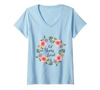 Mujer 67 Years Loved 67th Birthday Floral 67 Years Loved for Women Camiseta Cuello V