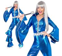 Mujer 70s Dancing Queen Disfraz Adulto Mono Disco Diva Disfraz