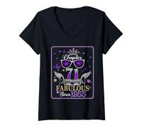 Mujer 71st Birthday Queen Chapter 71 Fabulous Since 1955 Women Camiseta Cuello V