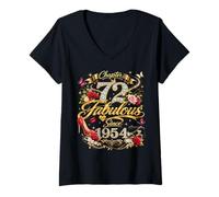 Mujer 72nd Birthday Queen Chapter 72 Fabulous Since 1954 Women Camiseta Cuello V