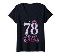 Mujer 78 It's My Birthday 78 Years Old 78 Birthday Girl Lady Camiseta Cuello V