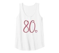 Mujer 80 cumpleaños, para Mujeres, Ochenta y Lindo número 80 años Camiseta sin Mangas