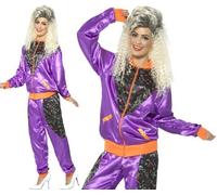 Mujer 80s 1980s 80's Cáscara Traje Disfraz Violeta Por Smiffys