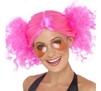 Mujer 80s 1980s 80's Manojos Peluca para Disfraz Cerdito Rosa Cola de Smiffys