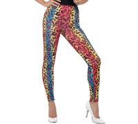 Mujer 80s 1980s Disfraz Leggings Con Estampado Leopardo Estampado Por Smiffys
