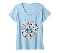Mujer 81 Years Loved Women Men 81 Years Old Cool 81st Birthday Camiseta Cuello V