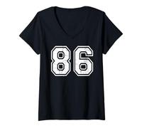 Mujer 86 Número Ochenta y Seis Equipos Deportes Grunge Varsity Matching Camiseta Cuello V