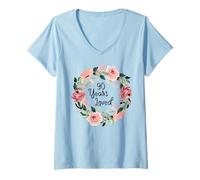 Mujer 90 Years Loved Women Men 90 Years Old 90th Birthday Camiseta Cuello V