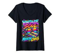 Mujer 90's Throwback Party Outfit Back to The 90s Era Vaporwave Camiseta Cuello V