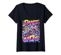 Mujer 90's Throwback Party Outfit Back to The 90s Era Vaporwave Camiseta Cuello V