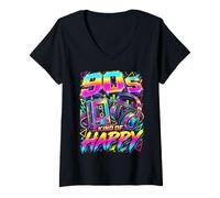 Mujer 90's Throwback Party Outfit Back to The 90s Era Vaporwave Camiseta Cuello V