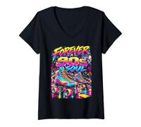 Mujer 90's Throwback Party Outfit Back to The 90s Era Vaporwave Camiseta Cuello V