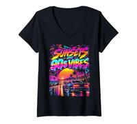 Mujer 90's Throwback Party Outfit Back to The 90s Era Vaporwave Camiseta Cuello V