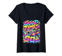 Mujer 90's Throwback Party Outfit Back to The 90s Era Vaporwave Camiseta Cuello V
