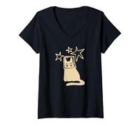 Mujer 90s Y2K Avergonzado Gato Tomcat en Saco máscara bajo Cielo Estrellado Camiseta Cuello V