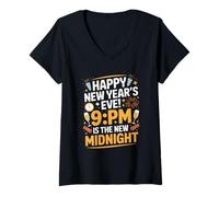 Mujer 9PM es la nueva víspera de Año Nuevo a medianoche Camiseta Cuello V