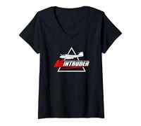 Mujer A-6 Intruder - Camiseta Jet Bomber Azul Marino Camiseta Cuello V